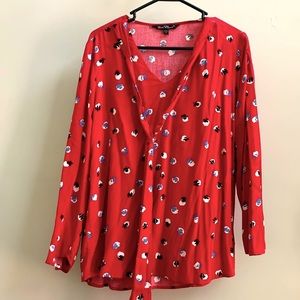 Womens Velvet Rose Blouse